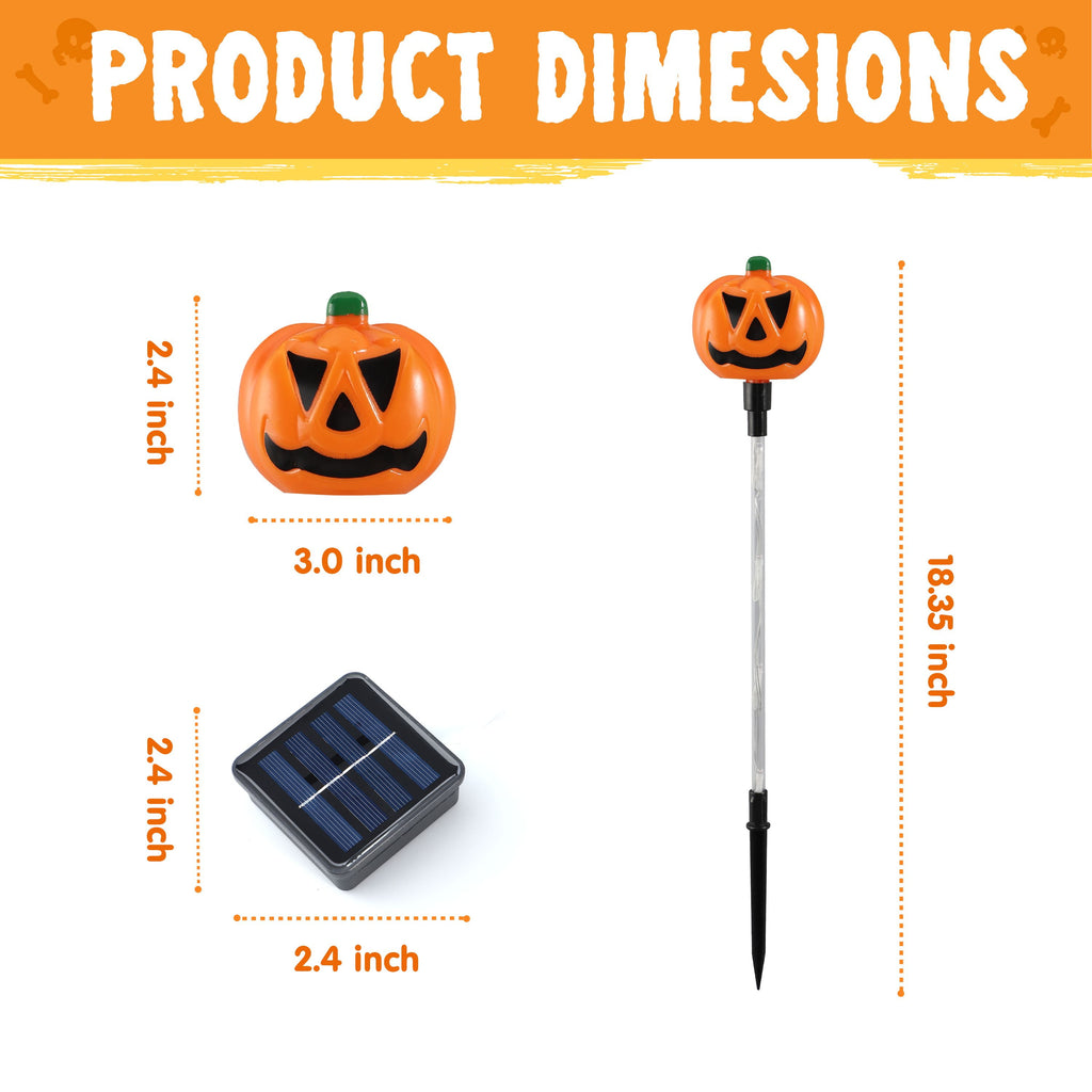 10 Pack Halloween Decorations Lighted Pumpkin Pathway Lights Stakes,Outdoor Jack-O-Lantern Waterproof Decorations,Scary Halloween Party Props Outdoor Yard Decor