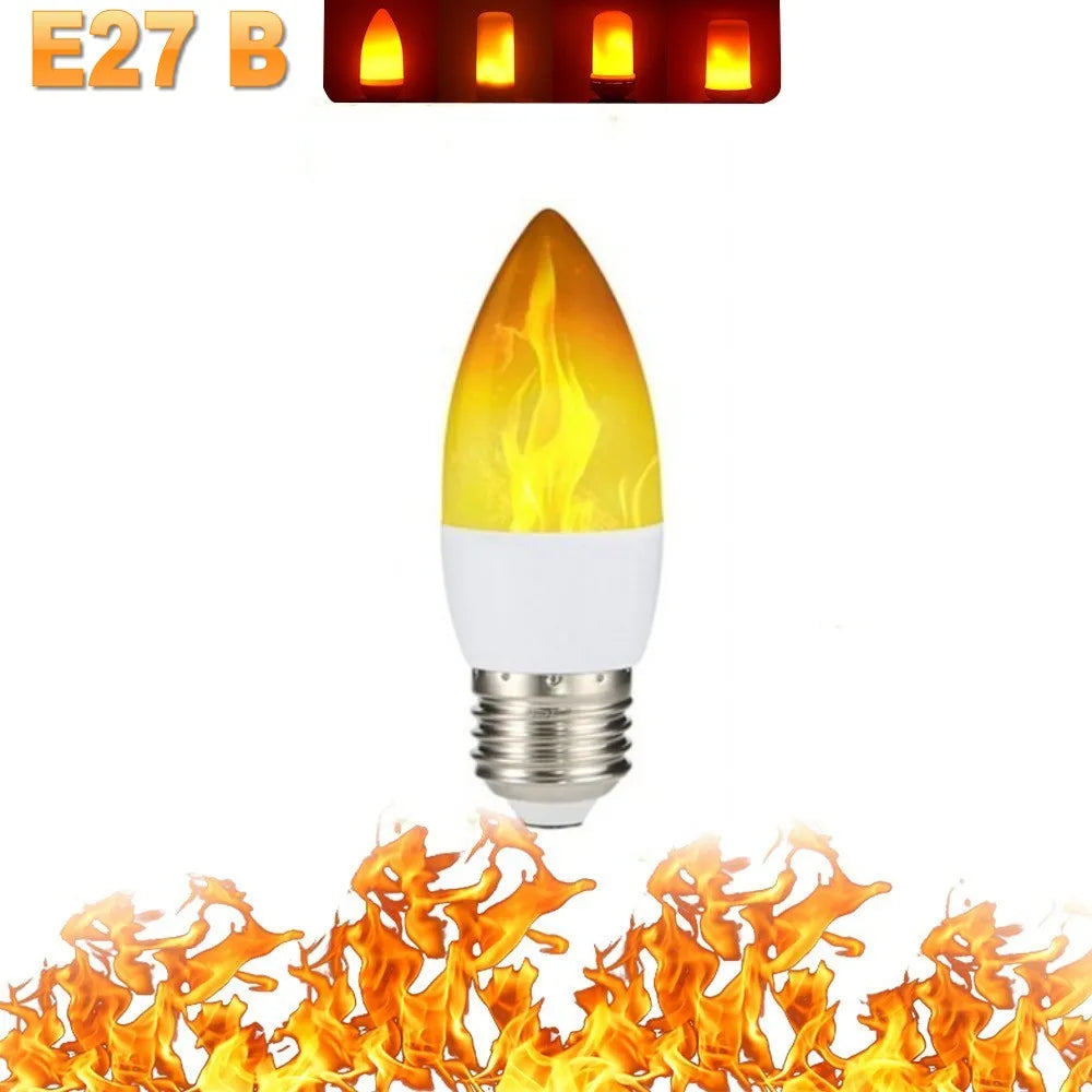 B22 E27 LED Flame Light Bulbs 4 Modes Party LED Flame Effect Light Simulation Fire Lights Bulb KTV Festival Garden Decor Light