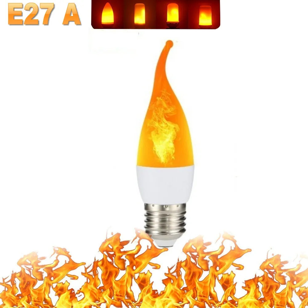 B22 E27 LED Flame Light Bulbs 4 Modes Party LED Flame Effect Light Simulation Fire Lights Bulb KTV Festival Garden Decor Light