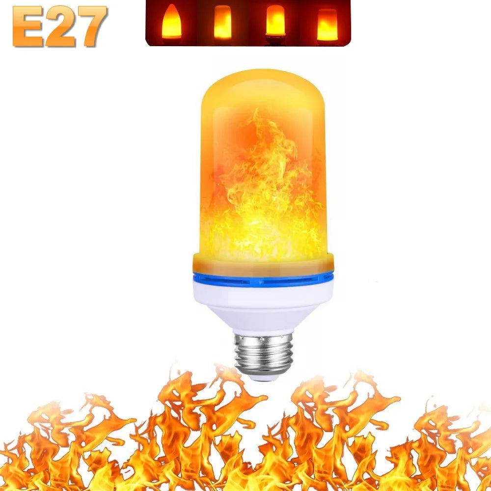 B22 E27 LED Flame Light Bulbs 4 Modes Party LED Flame Effect Light Simulation Fire Lights Bulb KTV Festival Garden Decor Light