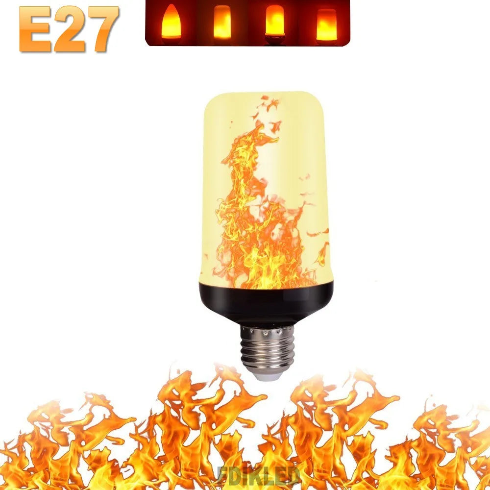 B22 E27 LED Flame Light Bulbs 4 Modes Party LED Flame Effect Light Simulation Fire Lights Bulb KTV Festival Garden Decor Light