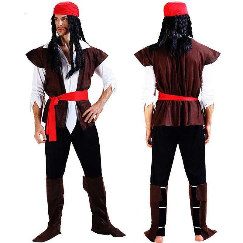 Adult Pirate Costume for Boys Girls Women Men Halloween Party Cosplay Pirate Sea Rover Clothes Clothing