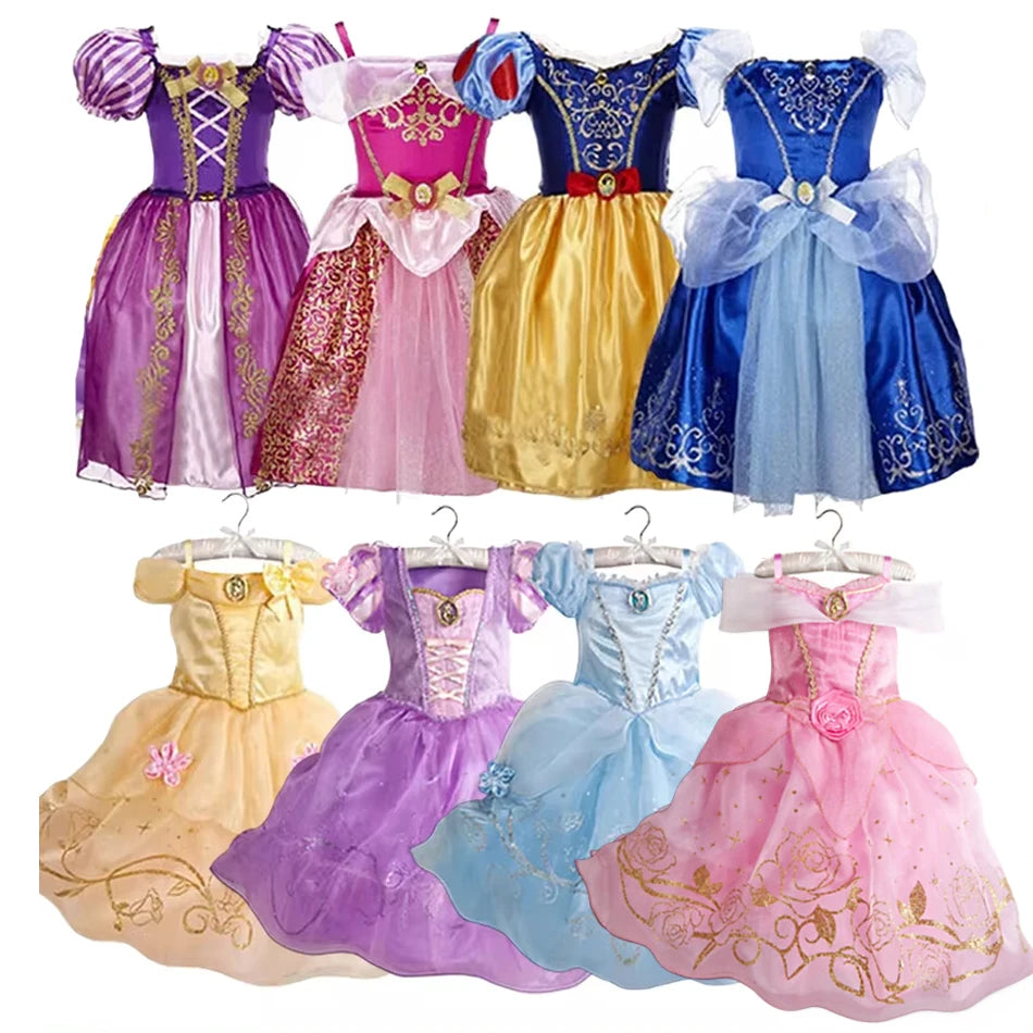 Summer Princess Costume Party Fancy Flower Vestido New 2025 Christmas Birthday Carnival Dress up Rapunzal Belle Disguise Frock