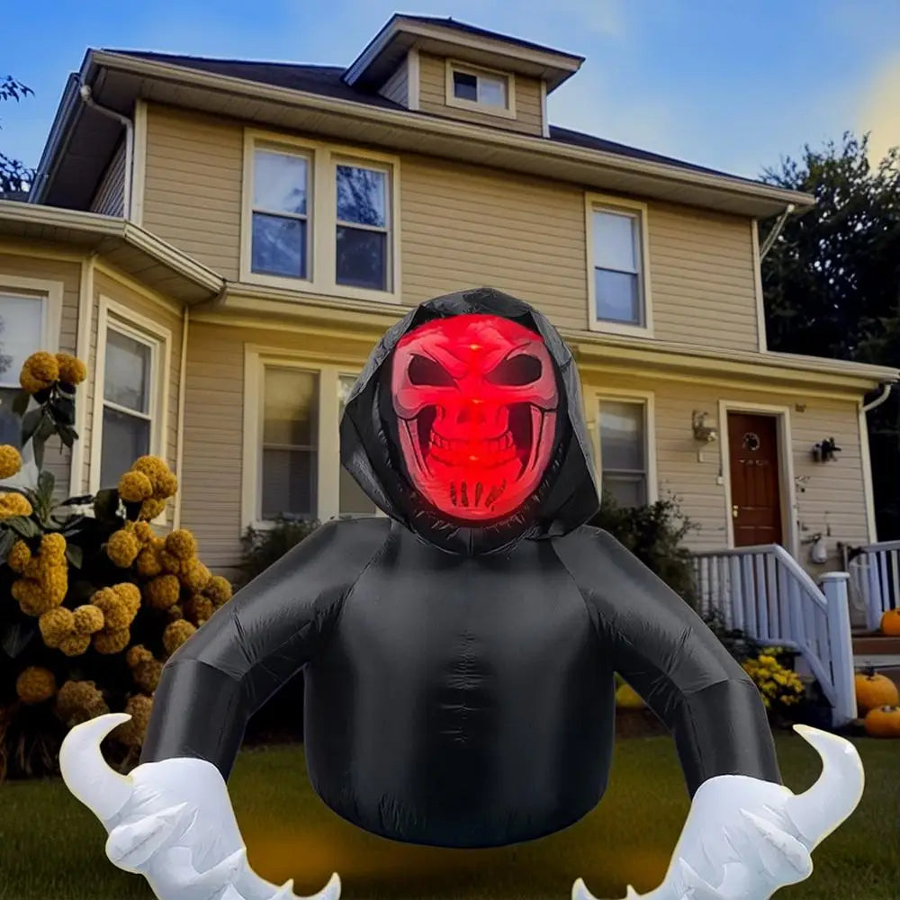Halloween Inflatable Horror Grim Reaper Spooky Ghost with Lights for Outdoor Garden Yard Lawn Inflatable Yard Party Decorat K4K8
