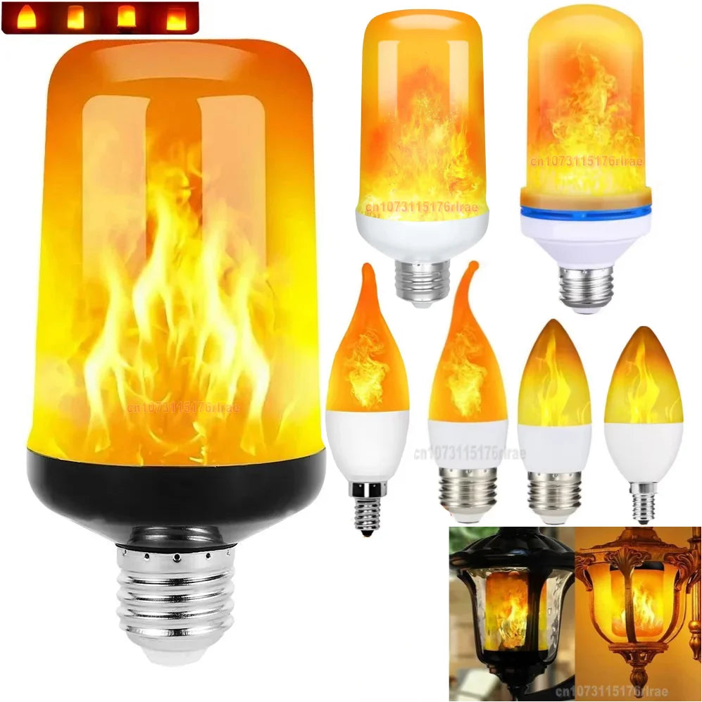 B22 E27 LED Flame Light Bulbs 4 Modes Party LED Flame Effect Light Simulation Fire Lights Bulb KTV Festival Garden Decor Light