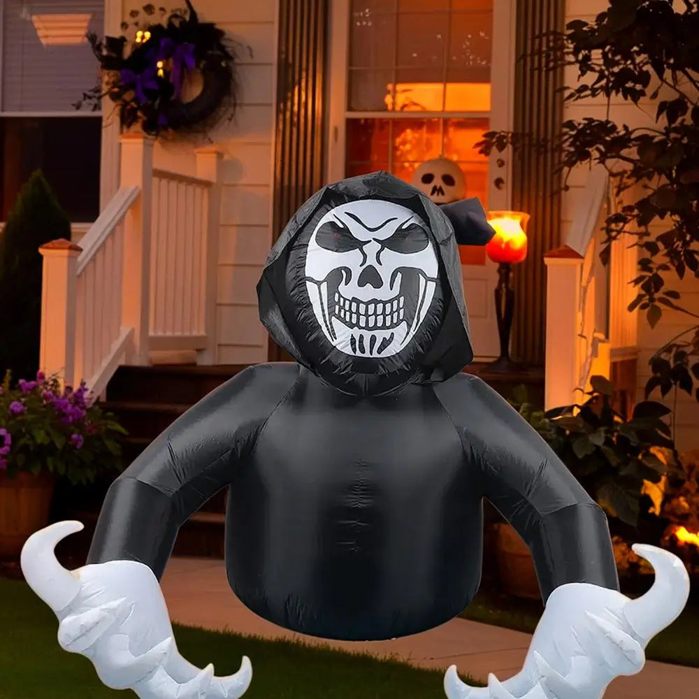 Halloween Inflatable Horror Grim Reaper Spooky Ghost with Lights for Outdoor Garden Yard Lawn Inflatable Yard Party Decorat K4K8