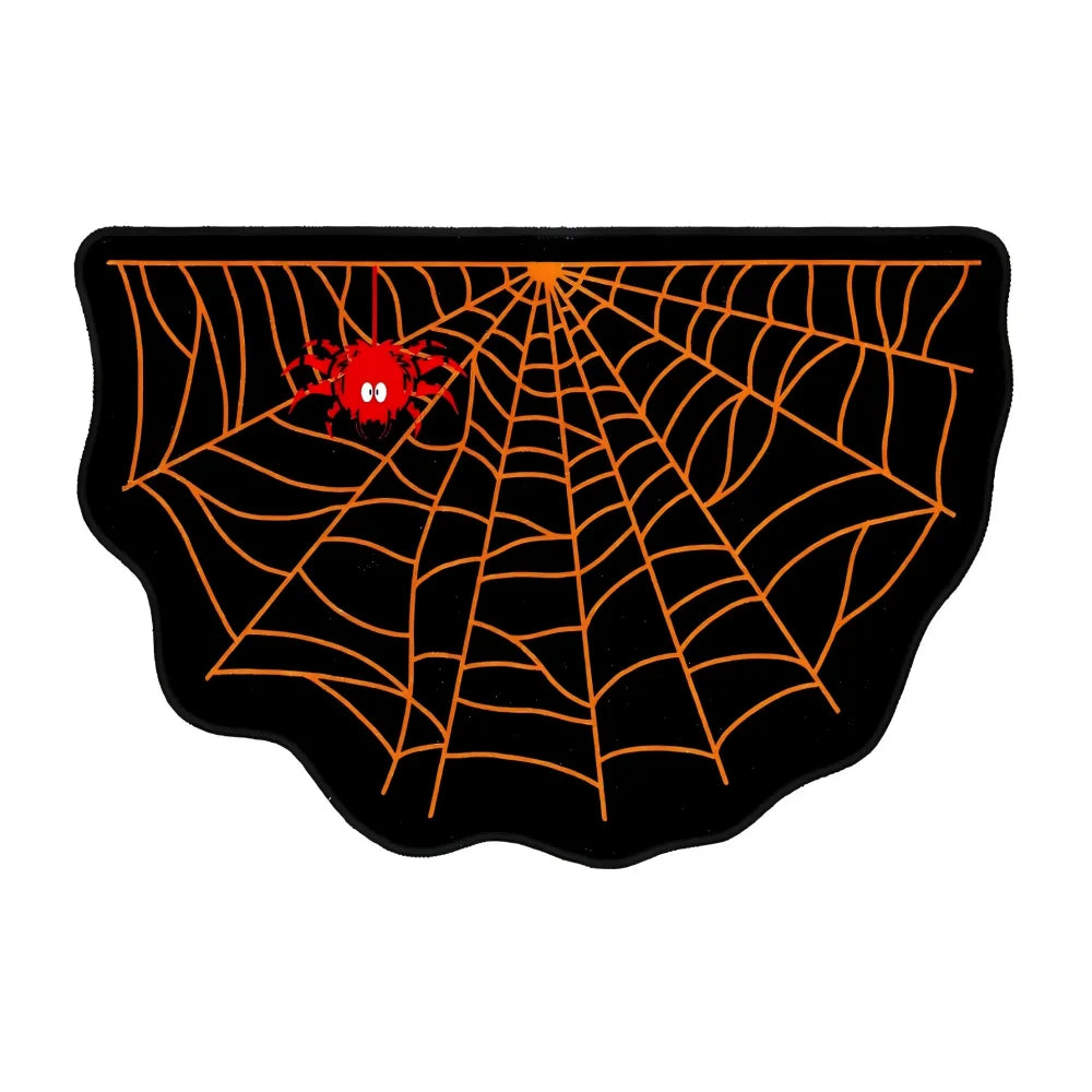 Halloween Shaped Decorative Rug Black Spider Web Ghost Gothic Bathroom Entryway Footrest Washable Dirty Resistant Carpet