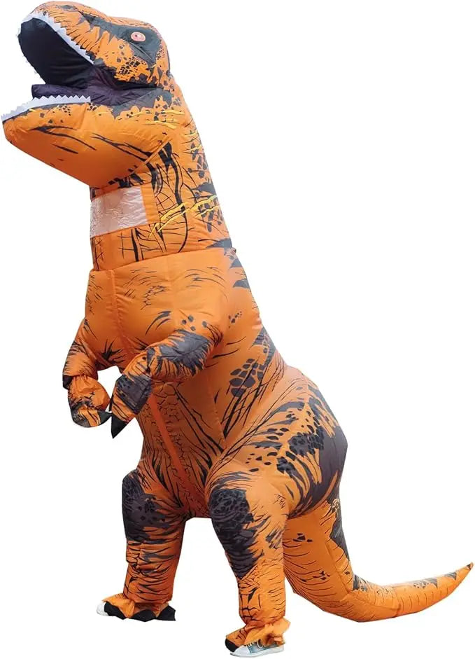 Adult T-Rex Inflatable Costume Standing Dinosaur Mascot for Halloween & Christmas Fun Animal Party Role-Playing Outfit Apparel