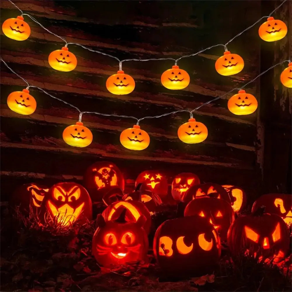 1PC1.5M10LED/3M20LED Halloween Pumpkin Lantern Battery Box Light String,Excluding Battery,Used for Party,Fall Autumn Decoration