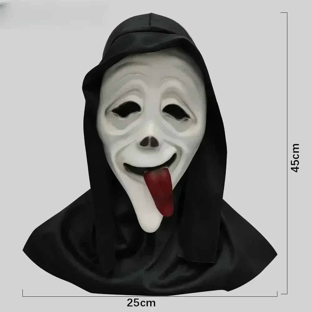 Scream Ghostface Mask Horror Latex Full Head Mask Movie Cosplay Ghostface Prank Costume Scary Props Hallowee Decoration Supplies