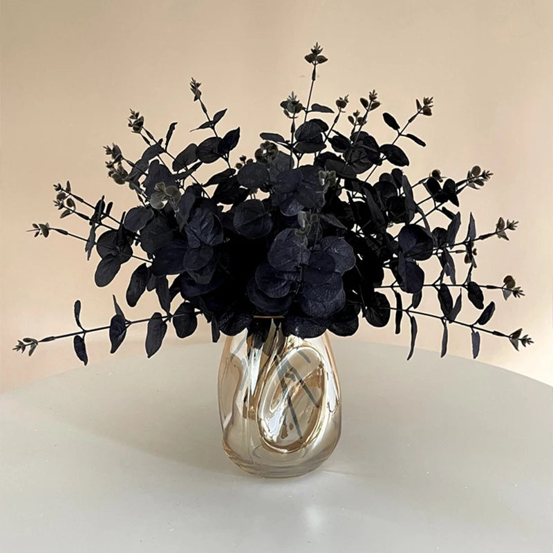 1/4PCS Black Uacale Artificial Plants DIY Christmas Halloween Bouquet Decoration Home Garden Party Wedding Decoration