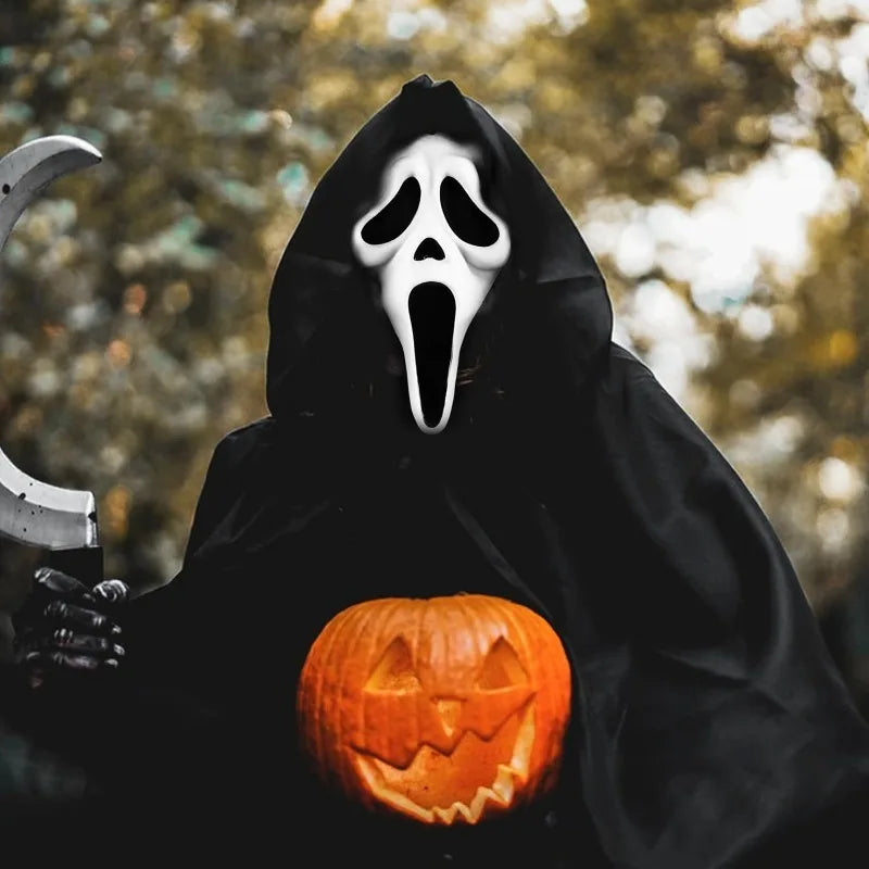 Scream Ghostface Mask Horror Latex Full Head Mask Movie Cosplay Ghostface Prank Costume Scary Props Hallowee Decoration Supplies