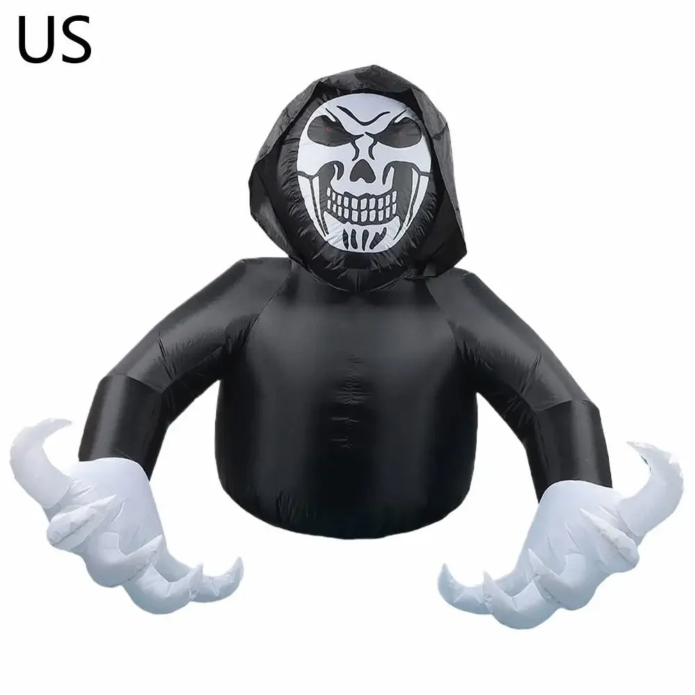 Halloween Inflatable Horror Grim Reaper Spooky Ghost with Lights for Outdoor Garden Yard Lawn Inflatable Yard Party Decorat K4K8