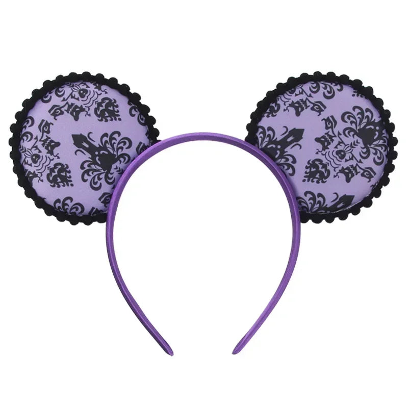 Disney Witch Bat Skeleton Ear Headband for Adults Kids Cosplay Halloween Hairband Women Girls Ghost Bows Party Hair Accessories