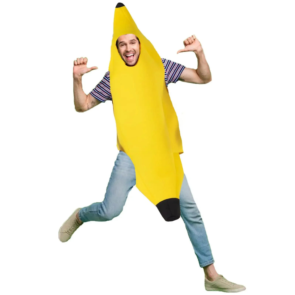 Halloween Adult Funny Cosplay Fruit Vegetable Costume Banana Carnival Dress up Outfit Couple Party Purim Fancy Dress Stage Show