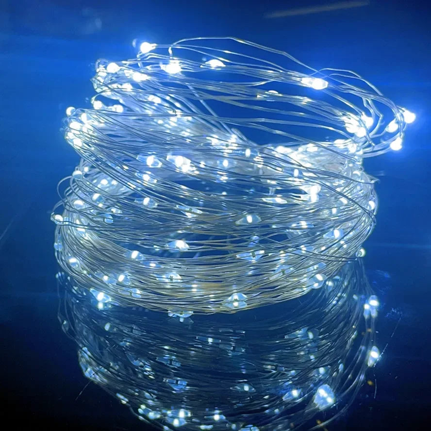 5/10/20M USB LED String Lights Copper Silver Wire Garland Light Waterproof Fairy Lights for Christmas Wedding Party Decoration