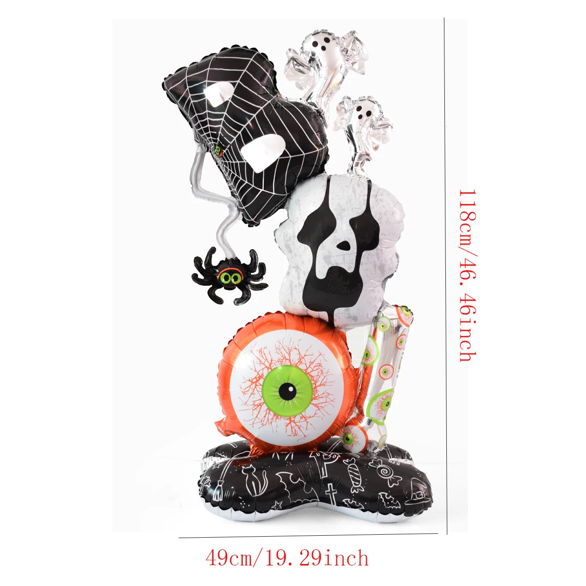 1Set Giant Stand Pedestal Halloween Foil Balloons Pumpkin Ghost Witch Balloon Ghost Tree Halloween Party Decorations