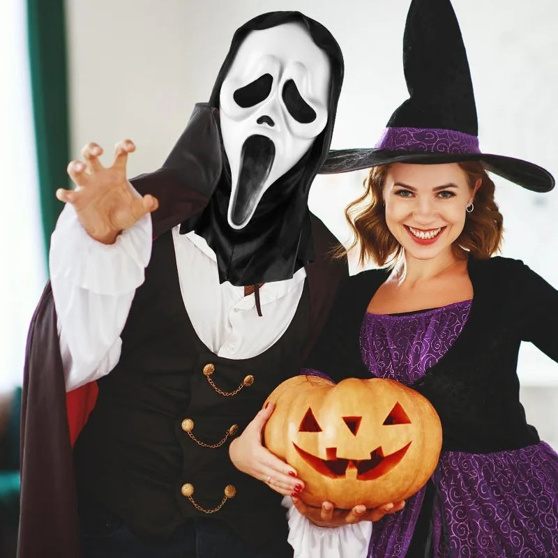 Scream Ghostface Mask Horror Latex Full Head Mask Movie Cosplay Ghostface Prank Costume Scary Props Hallowee Decoration Supplies