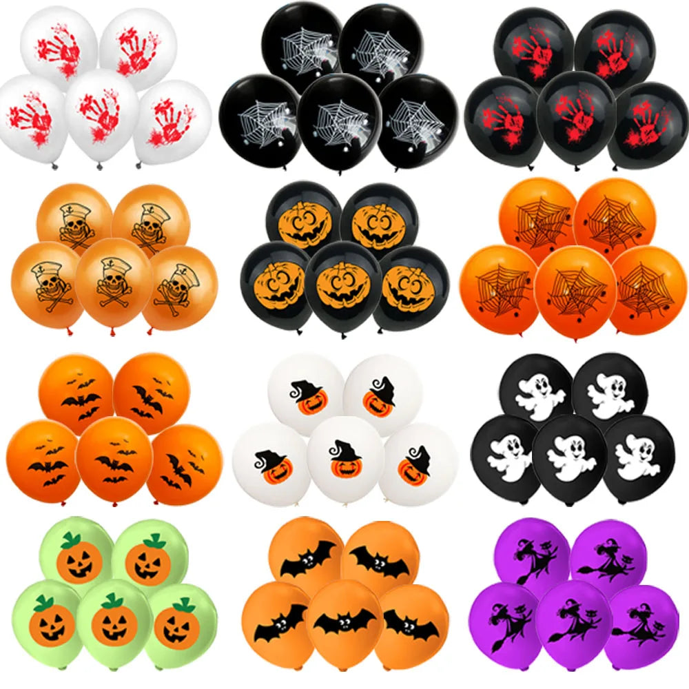 Halloween Balloons Halloween Theme Party Supplies 12 Inch Latex Balloons Pumpkin Spooky Witch Balloon Kids Birthday Party Decor