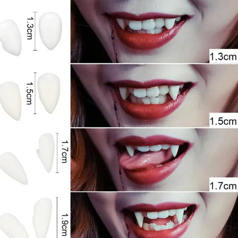 Vampire Teeth Fangs Dentures Props Halloween Costume Props False Teeth Solid Glue Denture Adhesive Halloween Party Decor