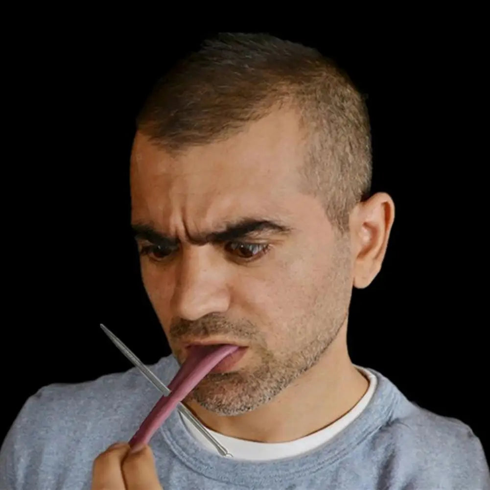 Realistic Horrible Hot Halloween Harmless Fake Tongue Magic Trick Joke Prank Stretchable Prop