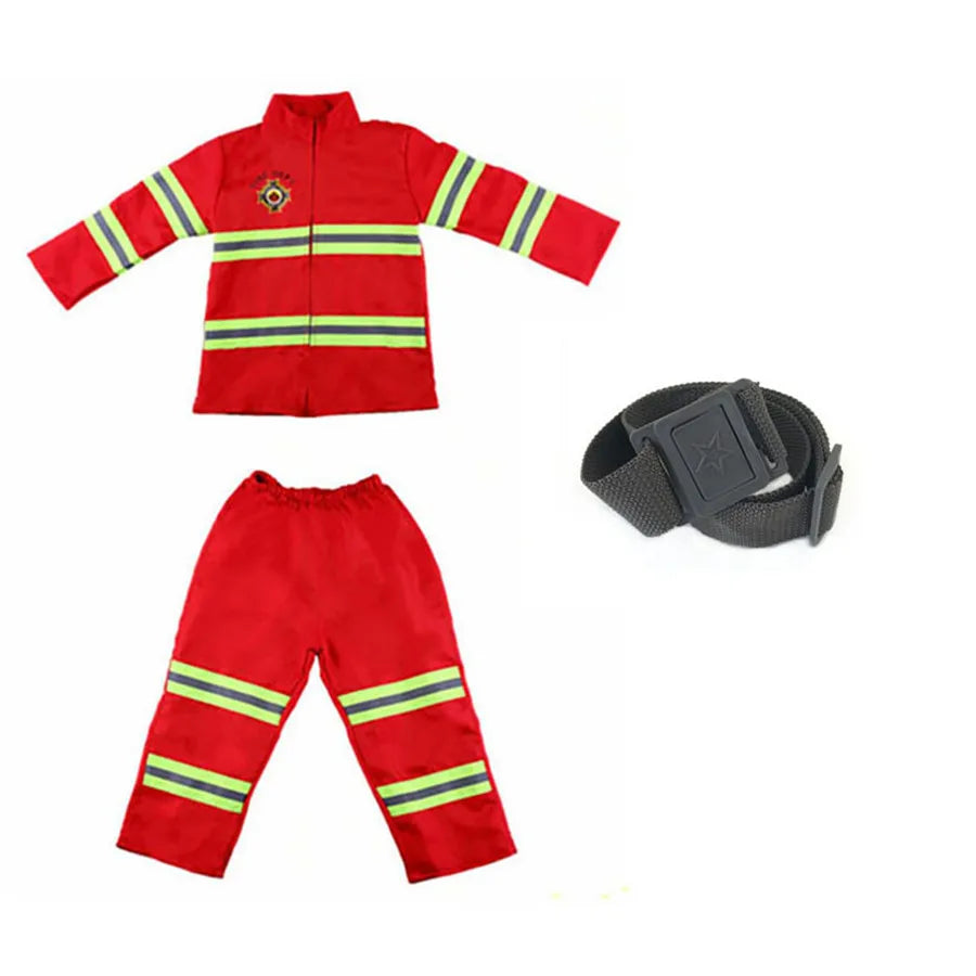 Halloween Firefighter Cosplay Costume for Kids Adults Boys Girls Carnival Party S-Sam Fireman Uniform Toys Outfits Work Clothing