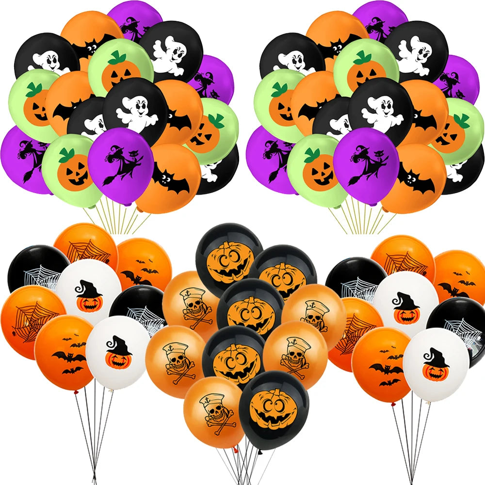 Halloween Balloons Halloween Theme Party Supplies 12 Inch Latex Balloons Pumpkin Spooky Witch Balloon Kids Birthday Party Decor