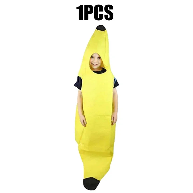 Halloween Adult Funny Cosplay Fruit Vegetable Costume Banana Carnival Dress up Outfit Couple Party Purim Fancy Dress Stage Show