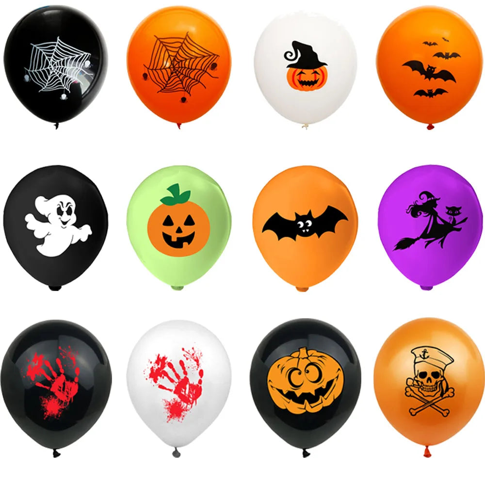 Halloween Balloons Halloween Theme Party Supplies 12 Inch Latex Balloons Pumpkin Spooky Witch Balloon Kids Birthday Party Decor