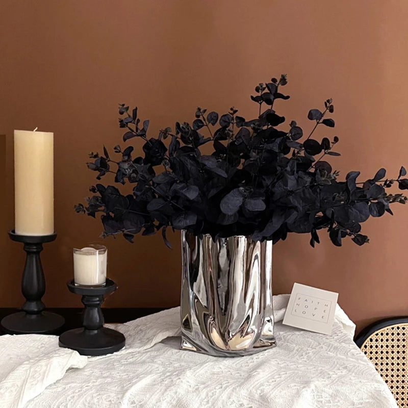 1/4PCS Black Uacale Artificial Plants DIY Christmas Halloween Bouquet Decoration Home Garden Party Wedding Decoration