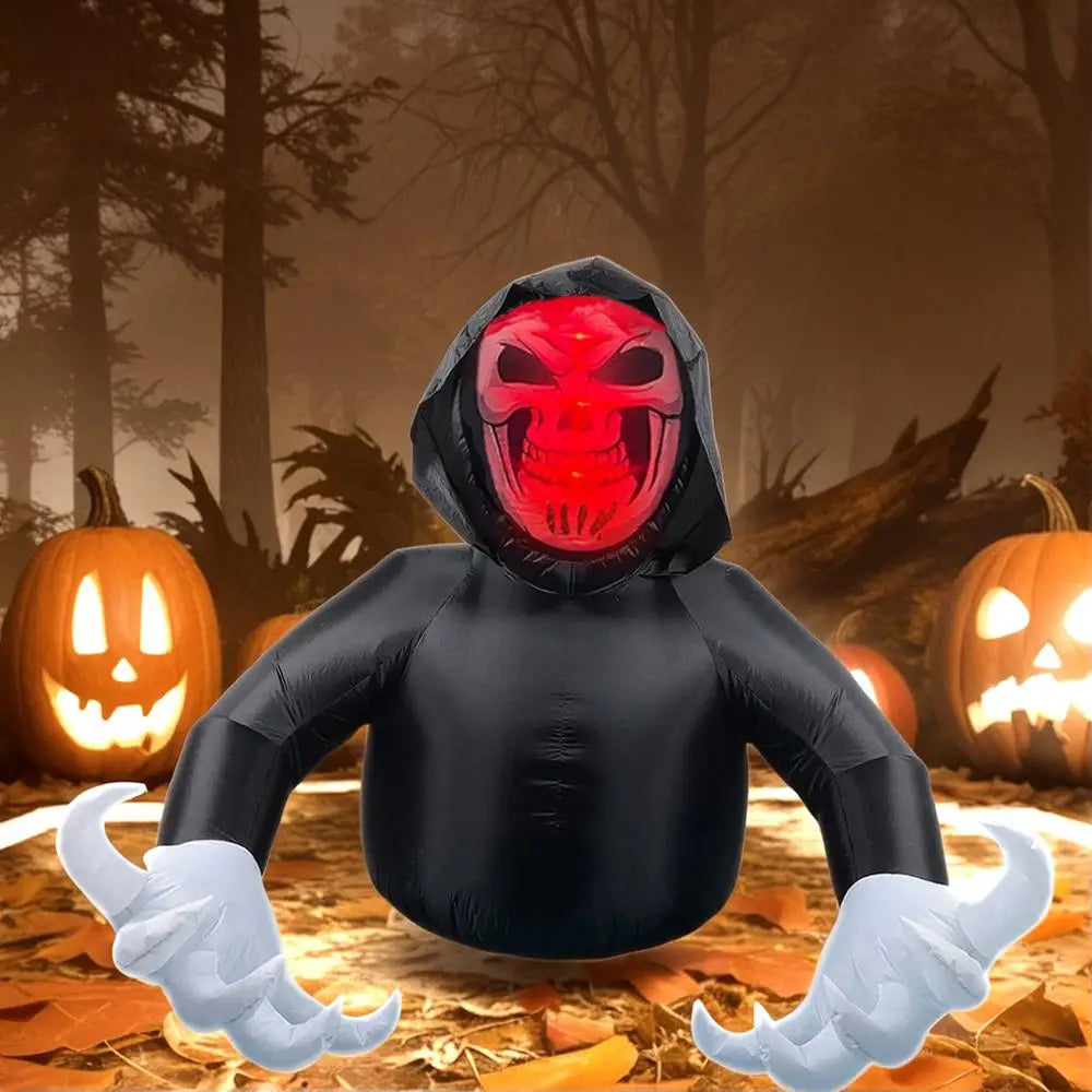 Halloween Inflatable Horror Grim Reaper Spooky Ghost with Lights for Outdoor Garden Yard Lawn Inflatable Yard Party Decorat K4K8