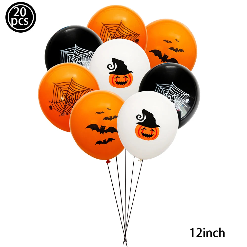 Halloween Balloons Halloween Theme Party Supplies 12 Inch Latex Balloons Pumpkin Spooky Witch Balloon Kids Birthday Party Decor