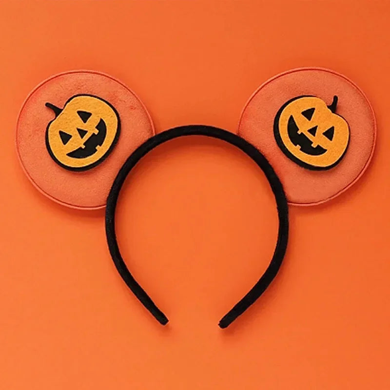 Disney Witch Bat Skeleton Ear Headband for Adults Kids Cosplay Halloween Hairband Women Girls Ghost Bows Party Hair Accessories