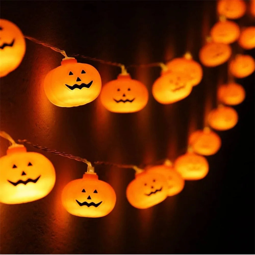 1PC1.5M10LED/3M20LED Halloween Pumpkin Lantern Battery Box Light String,Excluding Battery,Used for Party,Fall Autumn Decoration