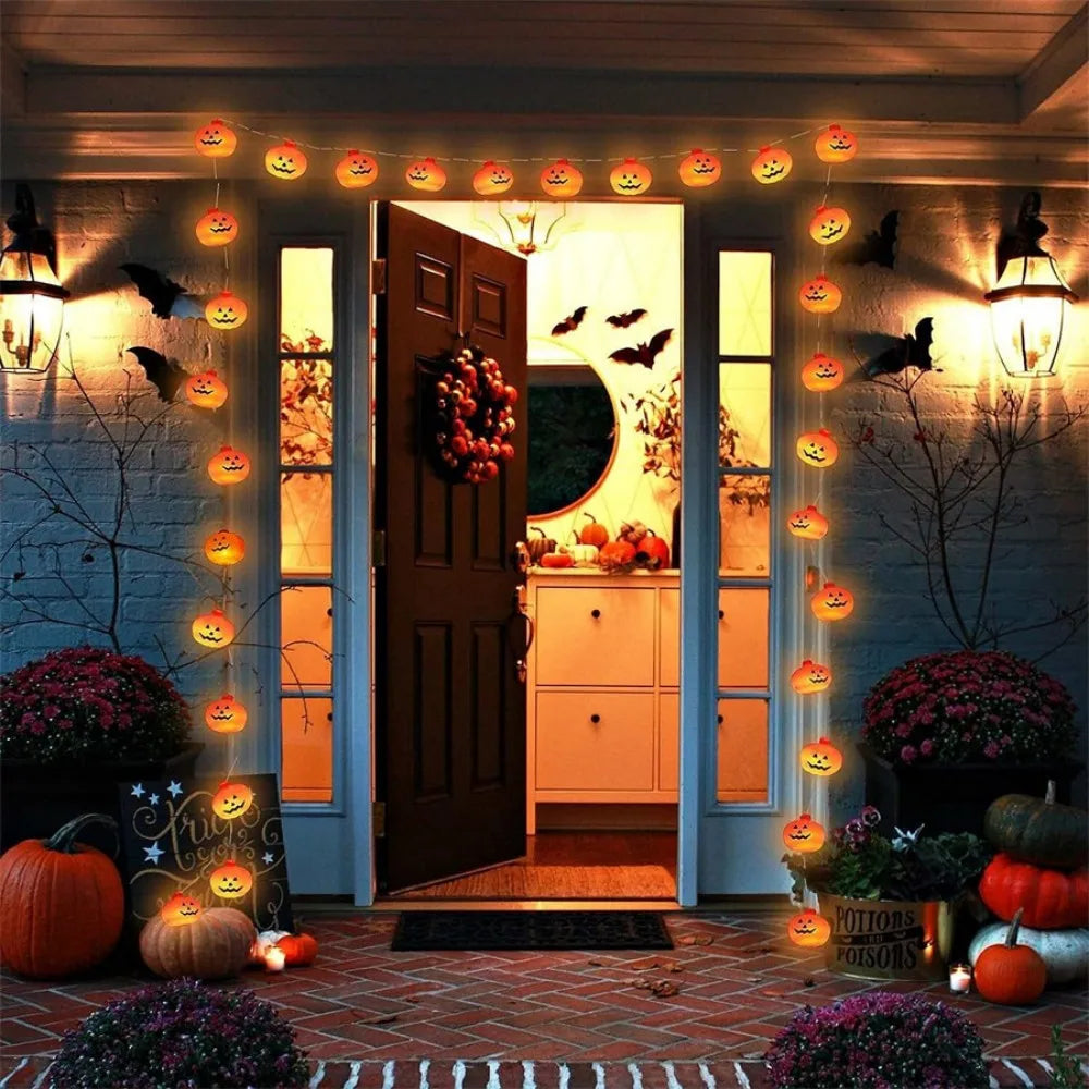 1PC1.5M10LED/3M20LED Halloween Pumpkin Lantern Battery Box Light String,Excluding Battery,Used for Party,Fall Autumn Decoration