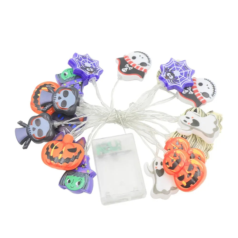Halloween Decoration LED String Lights,Pumpkin Ghost Spider Web Hanging Lamp,Home Outdoor Lantern Props