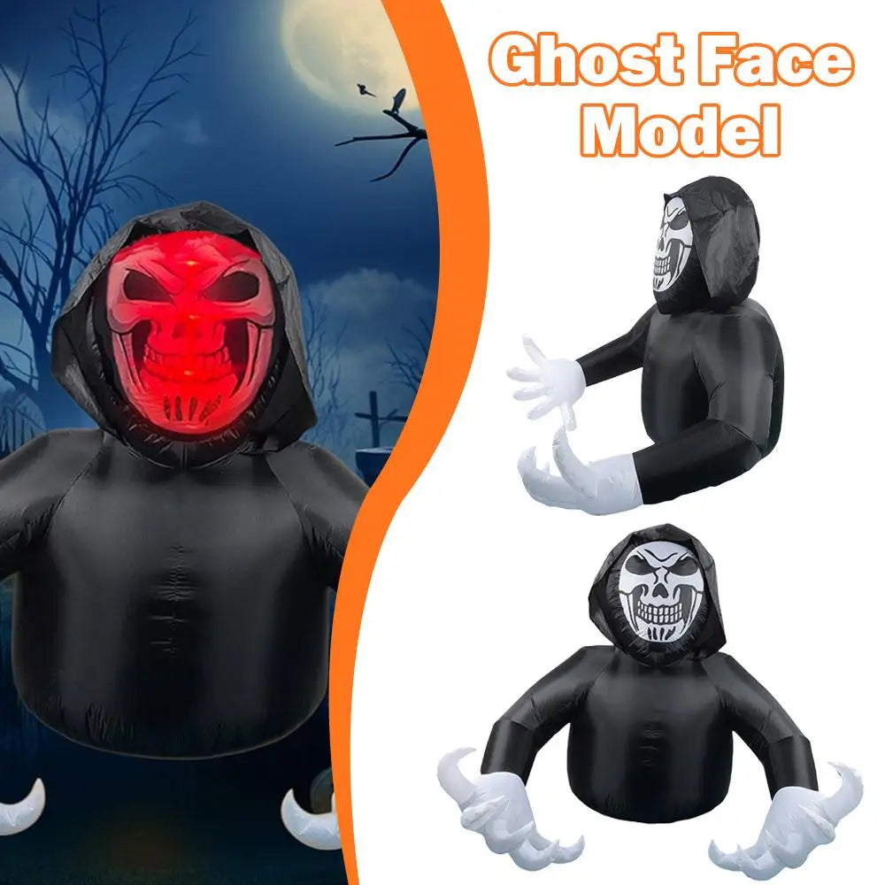 Halloween Inflatable Horror Grim Reaper Spooky Ghost with Lights for Outdoor Garden Yard Lawn Inflatable Yard Party Decorat K4K8