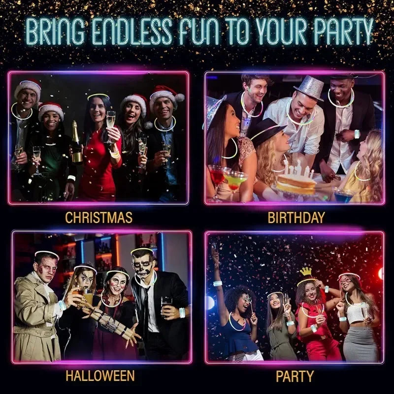 10/100Pcs Fluorescence Sticks Party Multicolor Glowing Stick Bright Colorful Light Bendable Glow Bracelet Chemical Fluorescence