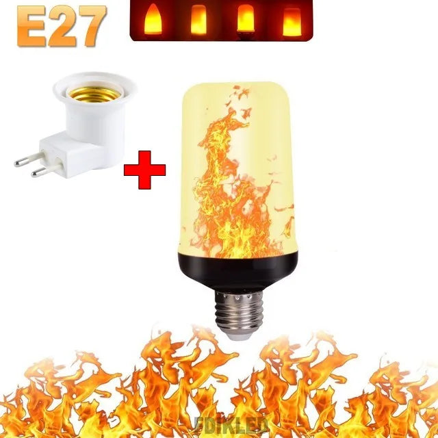 B22 E27 LED Flame Light Bulbs 4 Modes Party LED Flame Effect Light Simulation Fire Lights Bulb KTV Festival Garden Decor Light