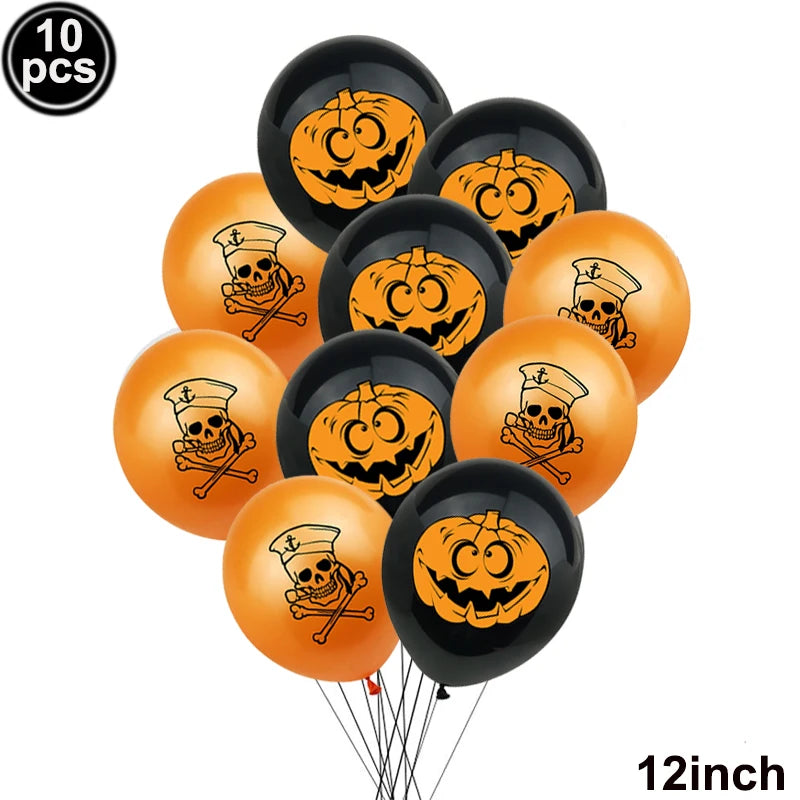 Halloween Balloons Halloween Theme Party Supplies 12 Inch Latex Balloons Pumpkin Spooky Witch Balloon Kids Birthday Party Decor
