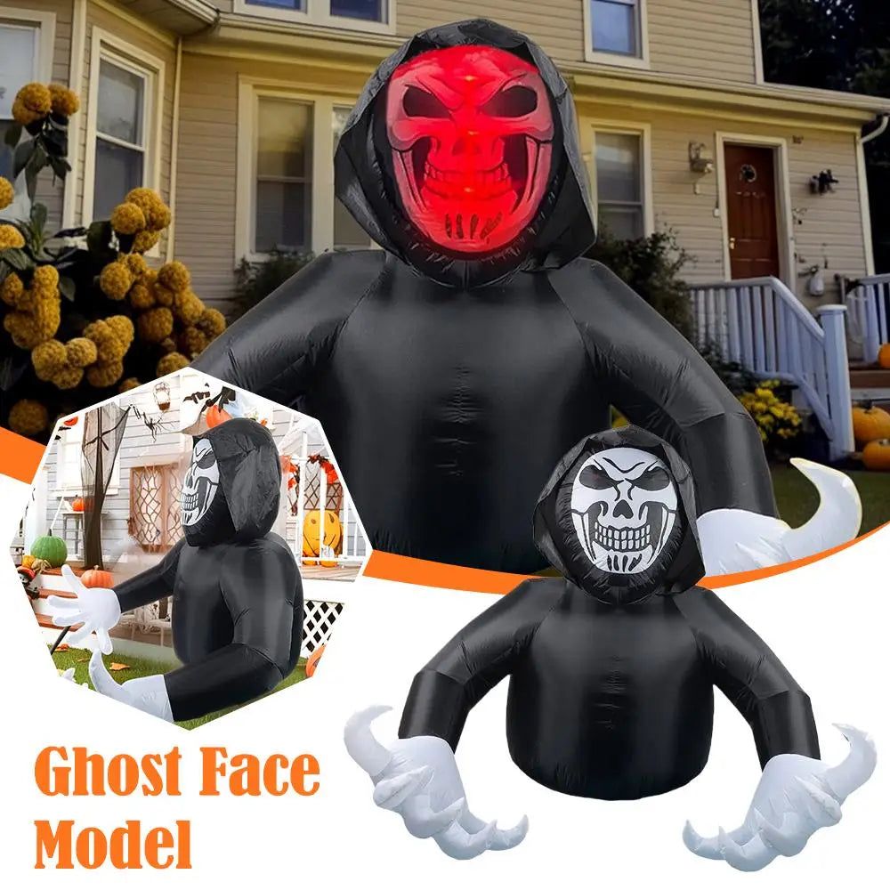 Halloween Inflatable Horror Grim Reaper Spooky Ghost with Lights for Outdoor Garden Yard Lawn Inflatable Yard Party Decorat K4K8