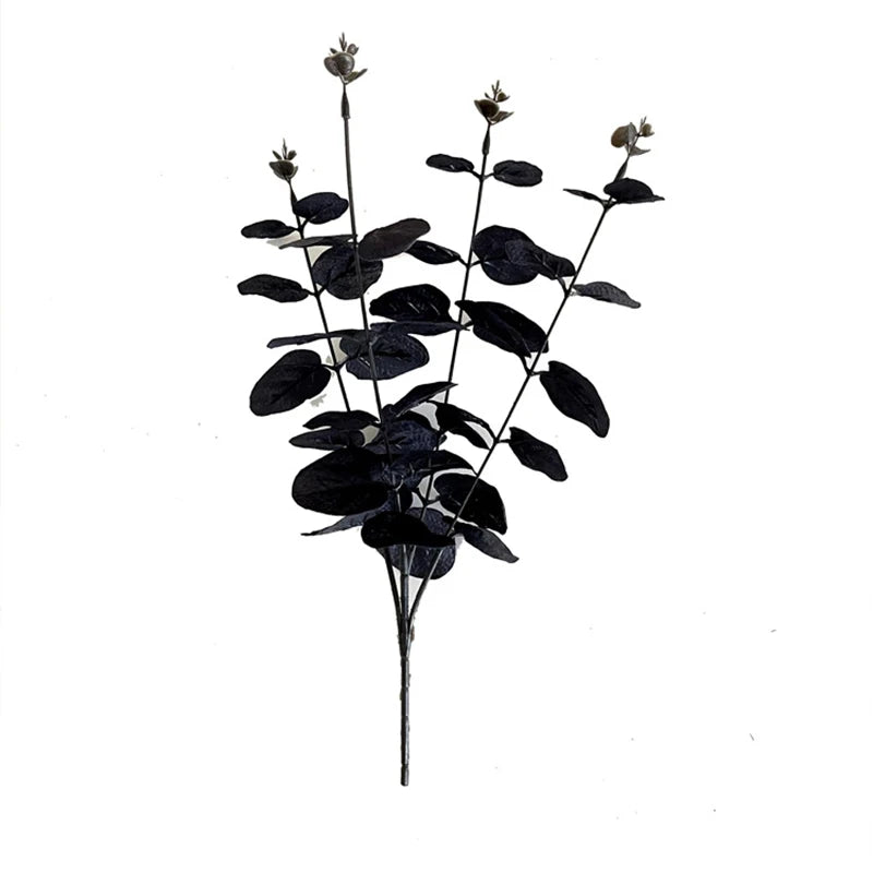 1/4PCS Black Uacale Artificial Plants DIY Christmas Halloween Bouquet Decoration Home Garden Party Wedding Decoration