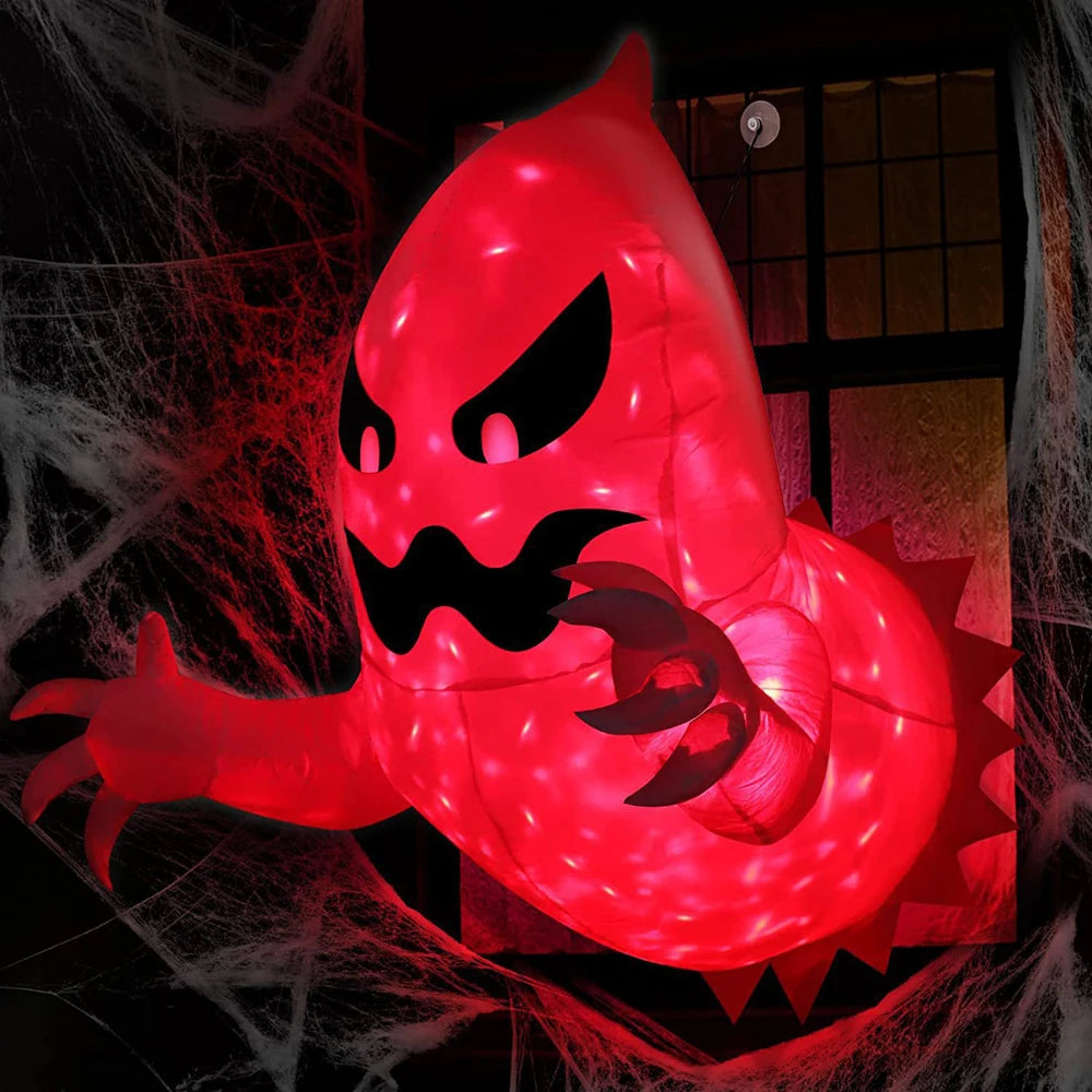 1.4M Halloween Inflatable Ghost Horror Window Ghost Foldable Balloon Outdoor Courtyard Garden Decoration Fun Party Tool