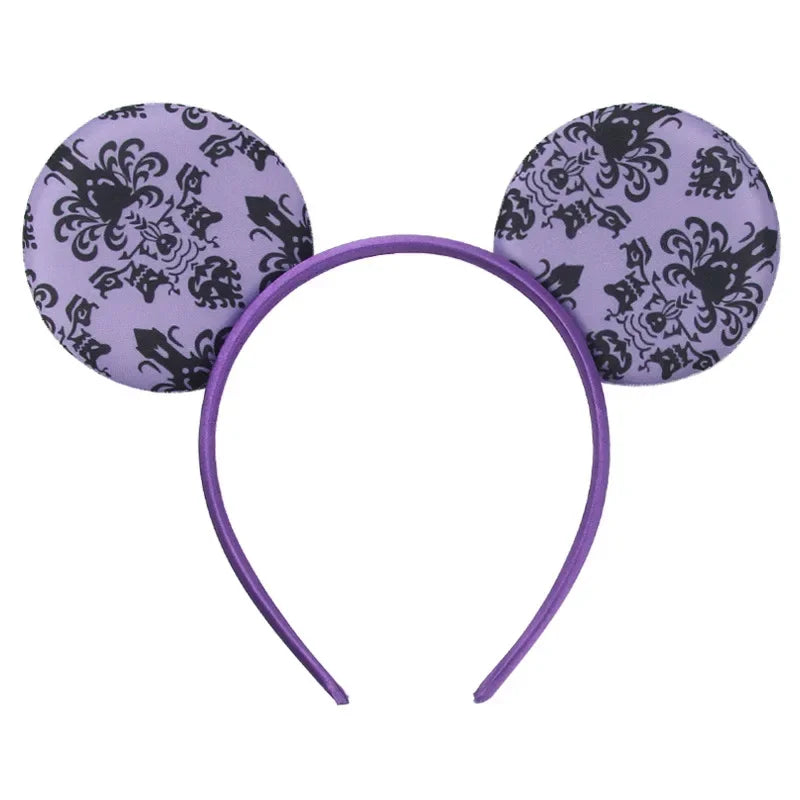 Disney Witch Bat Skeleton Ear Headband for Adults Kids Cosplay Halloween Hairband Women Girls Ghost Bows Party Hair Accessories