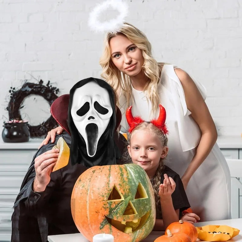 Scream Ghostface Mask Horror Latex Full Head Mask Movie Cosplay Ghostface Prank Costume Scary Props Hallowee Decoration Supplies