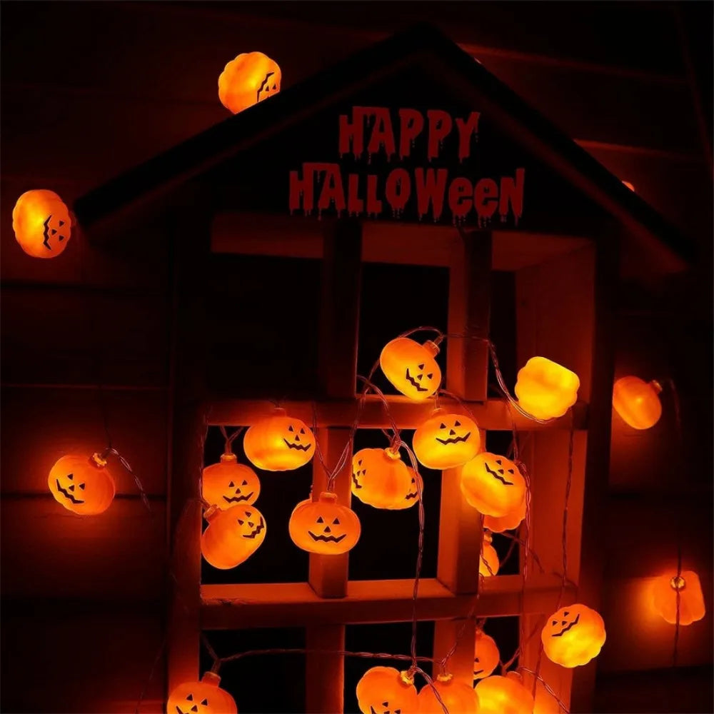 1PC1.5M10LED/3M20LED Halloween Pumpkin Lantern Battery Box Light String,Excluding Battery,Used for Party,Fall Autumn Decoration