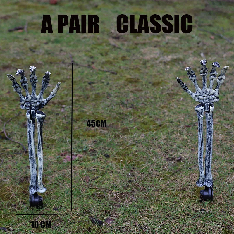Halloween Decorations Home Decor Skeleton Head Outdoor Scary Props Realistic Skull & Hands Yard Prank Festivals Party Supplies