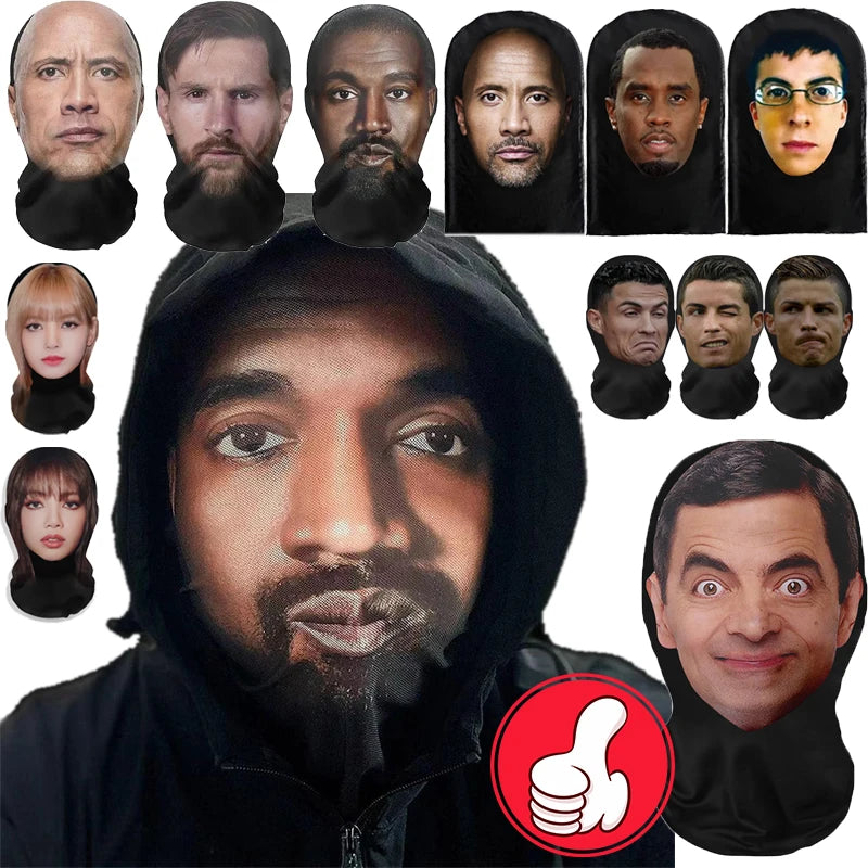 2025 NEW Interesting 3D Printed Funny Full Face Mask Celebrity Realistic Face Mask Party Cosplay Props Halloween