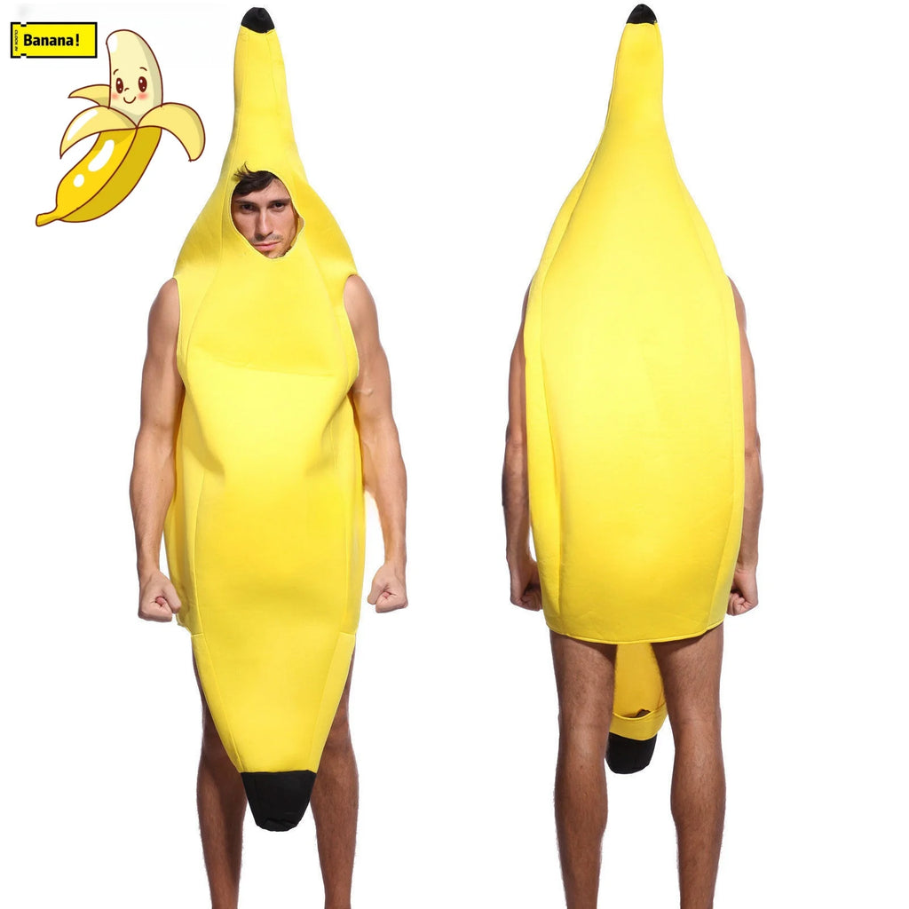 Halloween Adult Funny Cosplay Fruit Vegetable Costume Banana Carnival Dress up Outfit Couple Party Purim Fancy Dress Stage Show