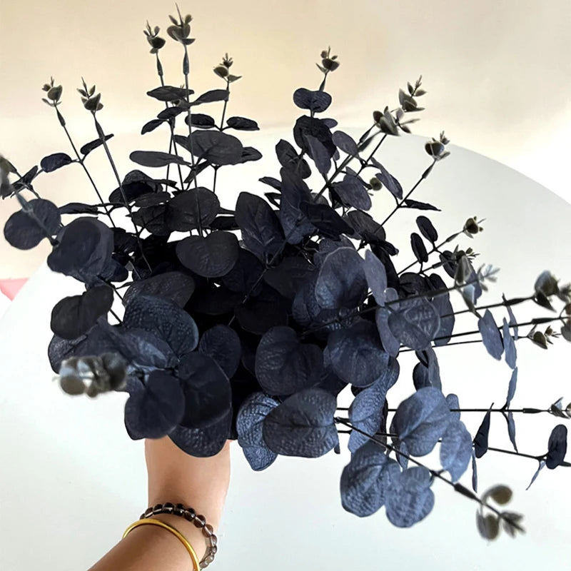 1/4PCS Black Uacale Artificial Plants DIY Christmas Halloween Bouquet Decoration Home Garden Party Wedding Decoration